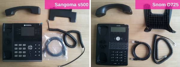 Sangoma s500 and Snom D725 IP phones everything