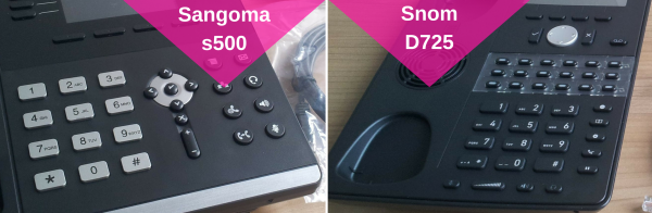 Sangoma s500 and Snom D725 IP phones unboxing